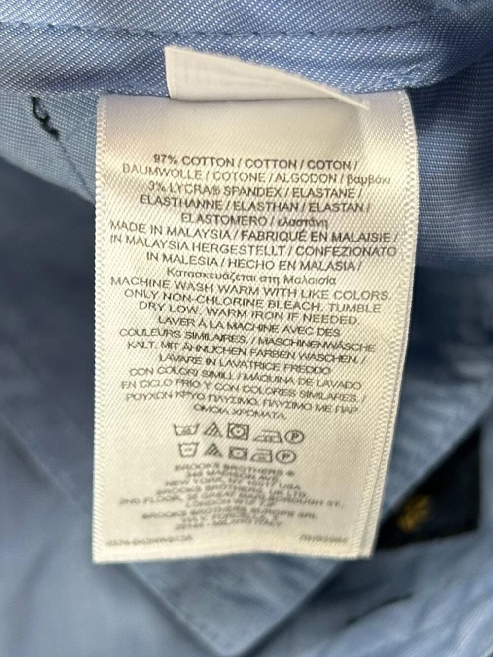 Brooks‎ Brothers Advantage Chino Milano Pants Mens 40x30 Blue Mid Rise Formal - Picture 12 of 16